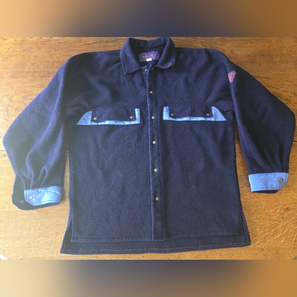 80s90s Degre 7 Fleece Jacket Navy Size Mens Medium